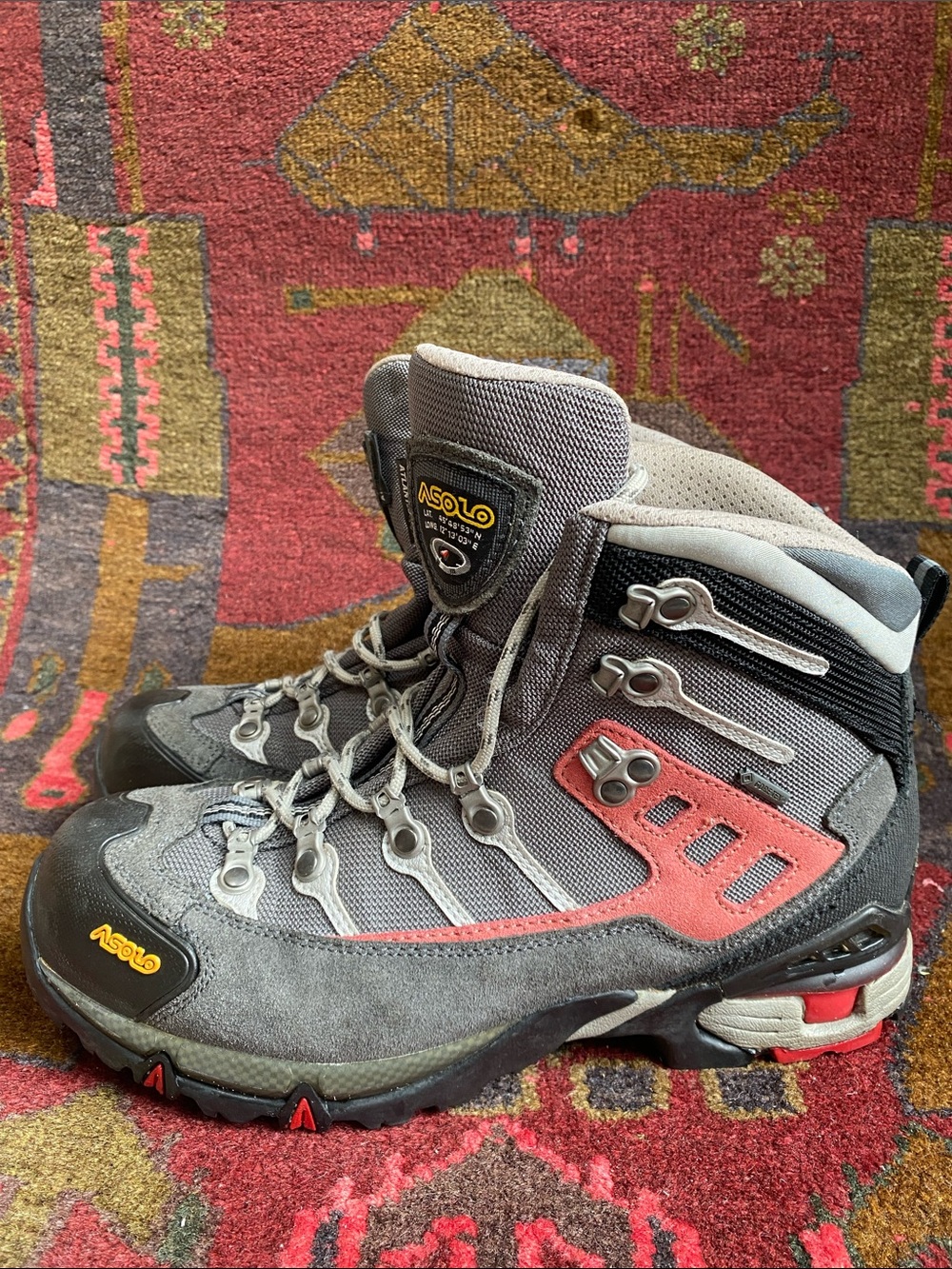 Asolo Women’s Gray and Red Waterproof Hiking Boots